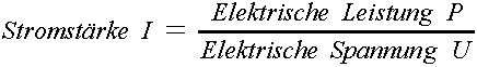 Berechnung der Stromstärke